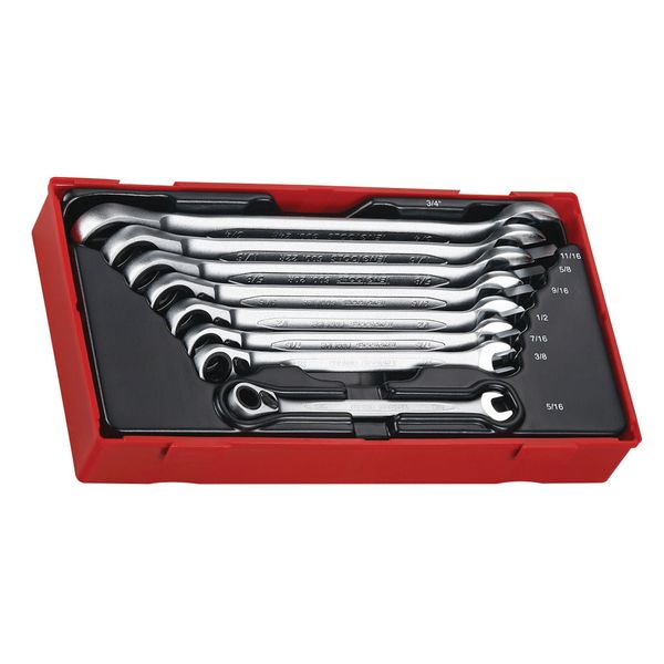 TengTools - 8 Piece AF Imperial Ratcheting Spanner Set