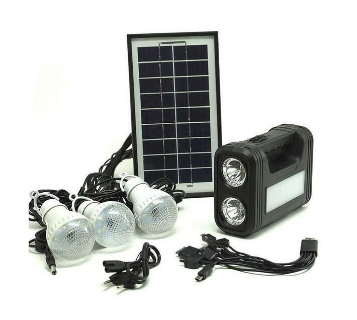 GDLITE GD-8017 Plus Solar Lighting System Kit - Black