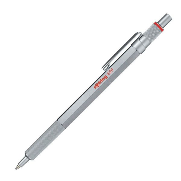 rOtring 600 Ball Pen Medium Black Ink - Silver Barrel GB