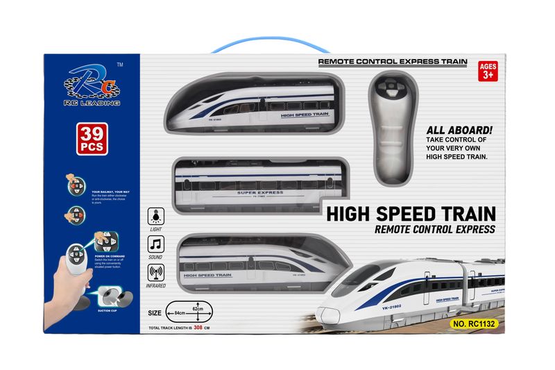 RC Leading - R/C High-Speed Train Set 3m with lights &amp; Sound - 39 Pieces