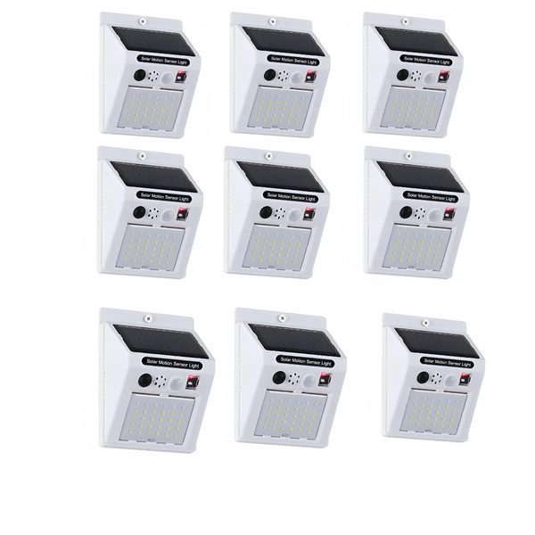 9 Pack Of Solar Charging Sensor Light &amp; Alarm