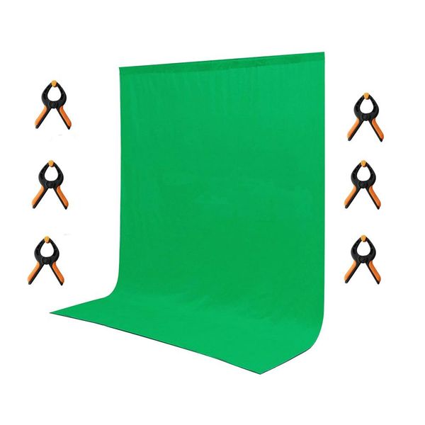 3M X 2M Green Chromakey Background Cloth With 6 Spring Clamps