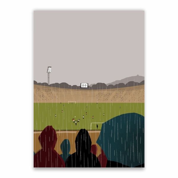 Old Football Stadium Poster - A1