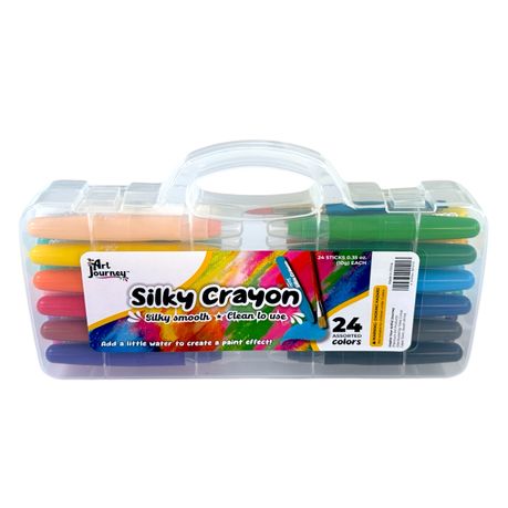 The Art Journey Washable Twistable Silk Crayons -24 Colours with Brush Image