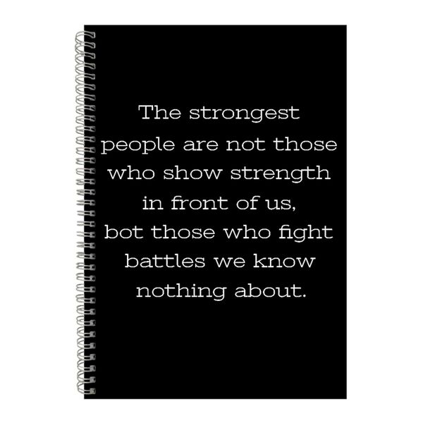 Silent Battles A4 Notebook Spiral and Lined Motivational Graphic Notepad173