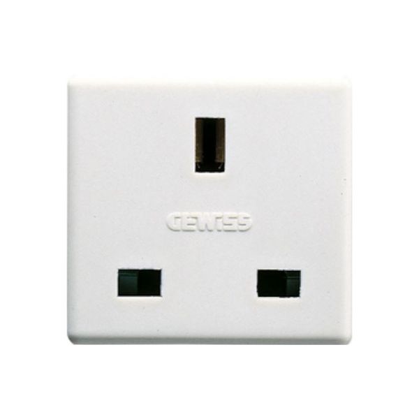 Gewiss - White 13A 2P+E British Socket Outlet