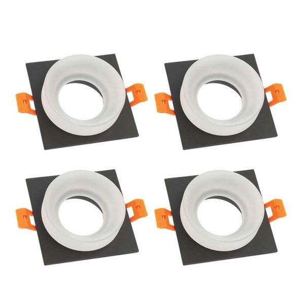 Vito Donna-01/ ?70x70mm Downlight Frame Frozen Glass Square Black Set of 4