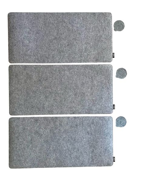 3 x Felt Desk Pads, Anti-Slip, Extended Mouse Pads, Extra Large 89cm x 43