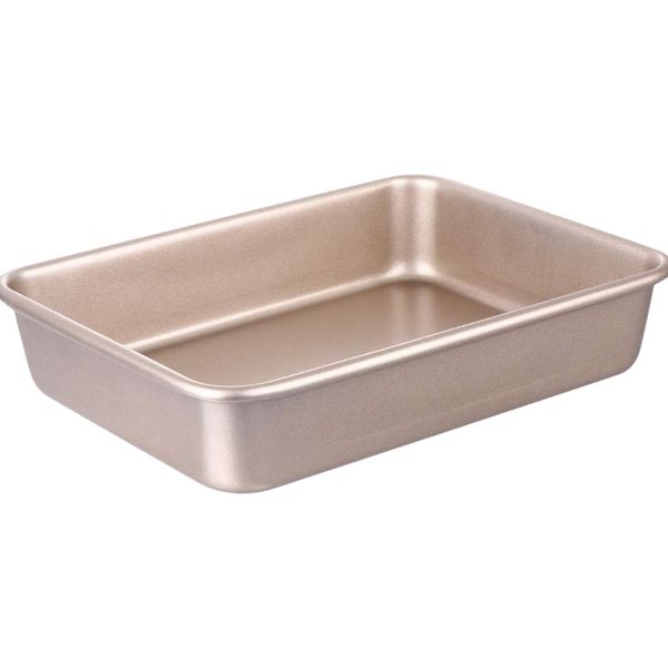 Non-Stick Carbon Steel Rectangular Shallow Baking Pan -22cm - Gold