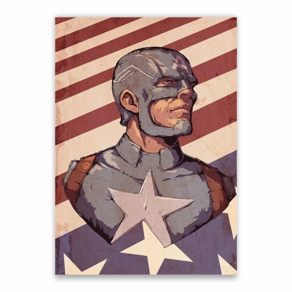 Captain America American Flag Poster - A1