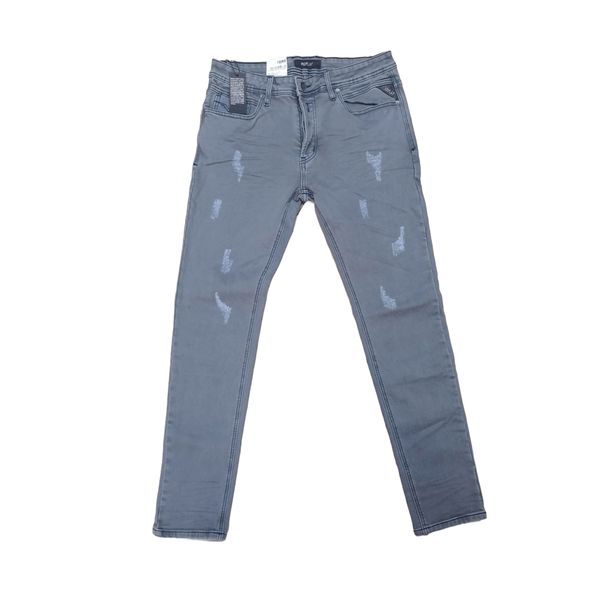 Replay - Grey Ripped Resinplus Skinny Jeans