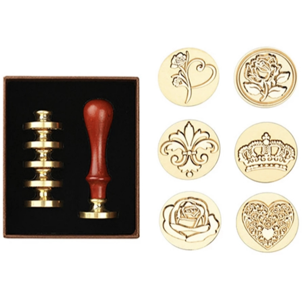 Set Of 6 Flower Wax Seal Stamps