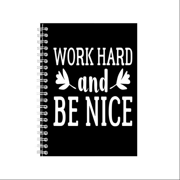 Work Hard A5 Notebook Pad Trendy Motivational Graphic Birthday Present 043