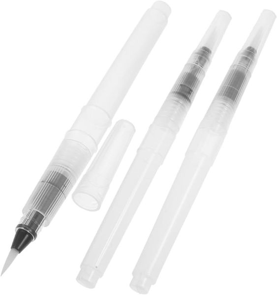 3pcs Refillable Watercolor Brushes for Boy Girl and Artists Lightweight