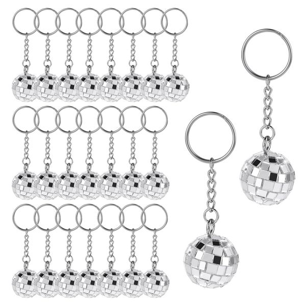 Disco Ball Keychain,24 Pieces Disco Ball Party Favors Keychain