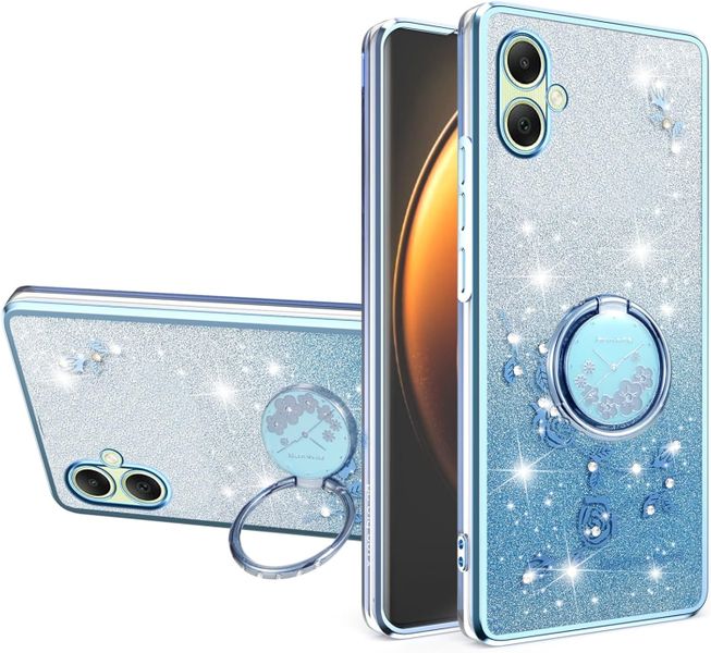 Bling Sparkle Flowers Phone Case Compatible with Samsung Galaxy A06