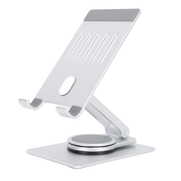 Phone Stand Silver Phone Holder 360 Degrees Rotation Aluminium Alloy Stable