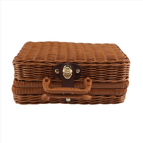 Picnic Basket Woven Vintage Suitcase Woven Storage Basket B