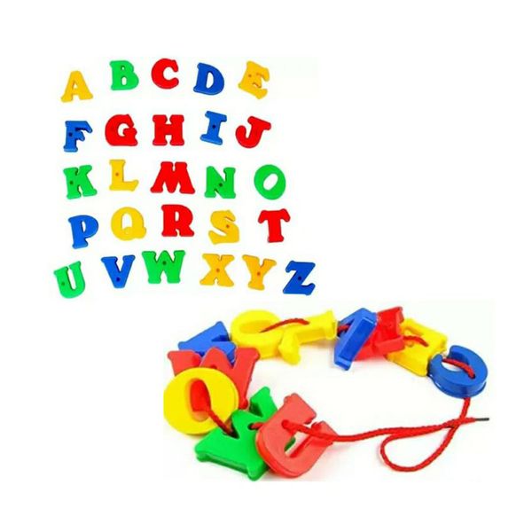 Vibrant Educational Alphabet Threading Blocks STEM Toys Set