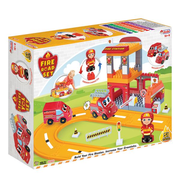 Fire Road Set - Fire Station Building Blocks - Fun for Kids - Fireman