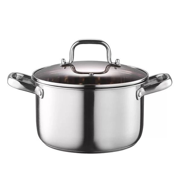 32cm Stainless Steel 12L Stock Pot with Glass Lid