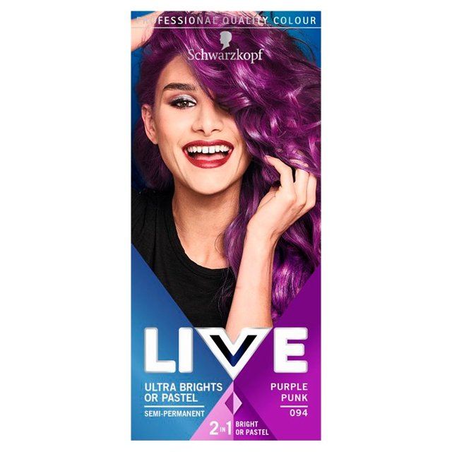 Schwarzkopf LIVE Semi-Permanent Purple Hair Dye-Purple Punk | Buy ...