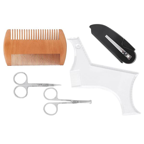 5 in 1 Beard Shaping Template Tool Kit Beard Shaping Styling Template Comb