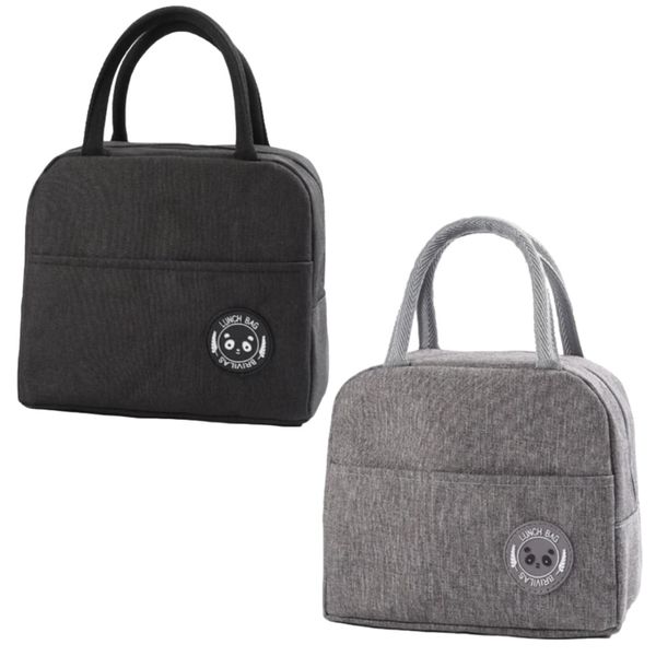 Insulated Lunch Cooler Bag Leakproof Thermal 2 Piece Grey/Black