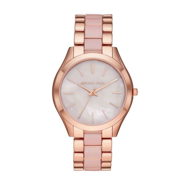 Michael Kors Women's Slim Runway Rose Gold Round Mixed Watch - MK4467