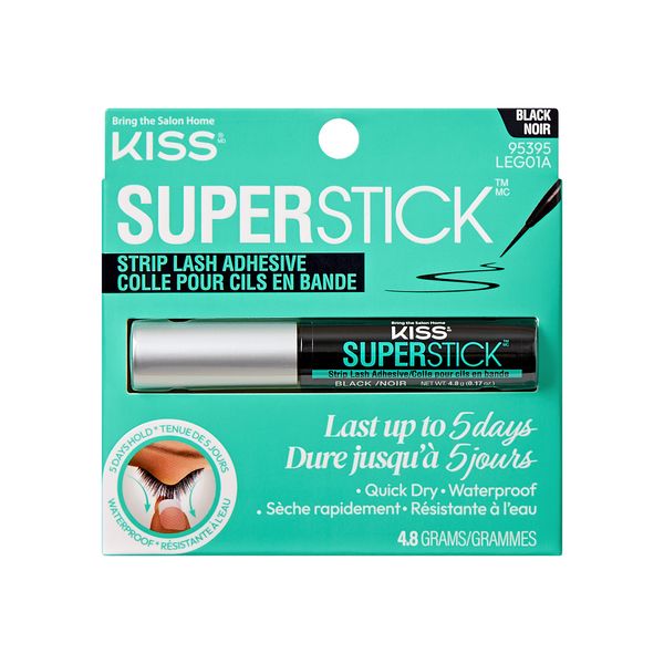 KISS Super Stick 5-Day False Eyelash Strip Lash Adhesive, Black