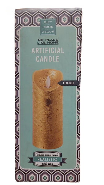 Artificial Gold Candle with LED Bulb