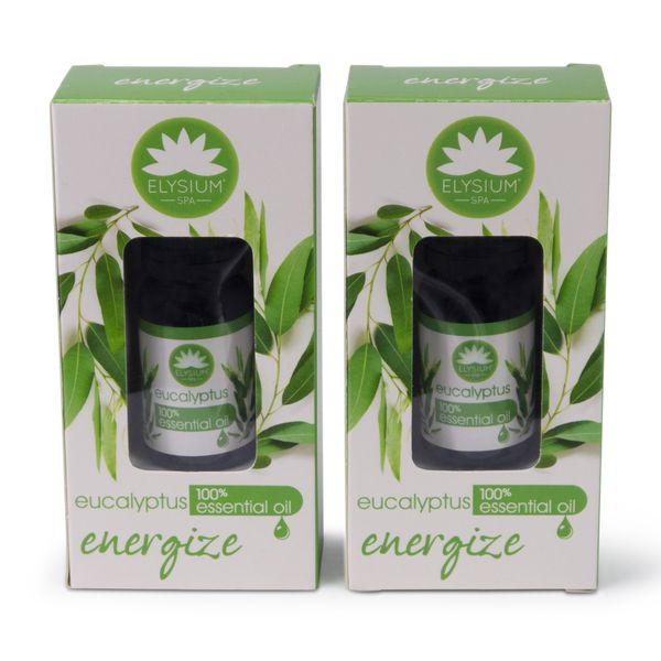 Elysium -Spa Aromatherapy Oil -100% Essential Oil -Eucalyptus -10ml 2 Pack