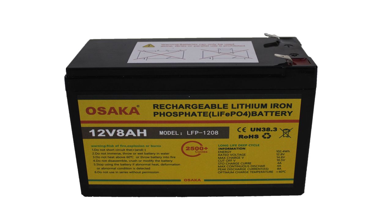 12V 8AH Rechargeable Lithium Battery