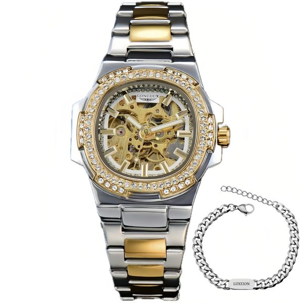 Longlux Royal Skeleton Watch with Custom Bracelet