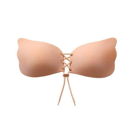 Silicone Strapless Backless Push Up Adhesive Bra With Drawstrings /  Invisible