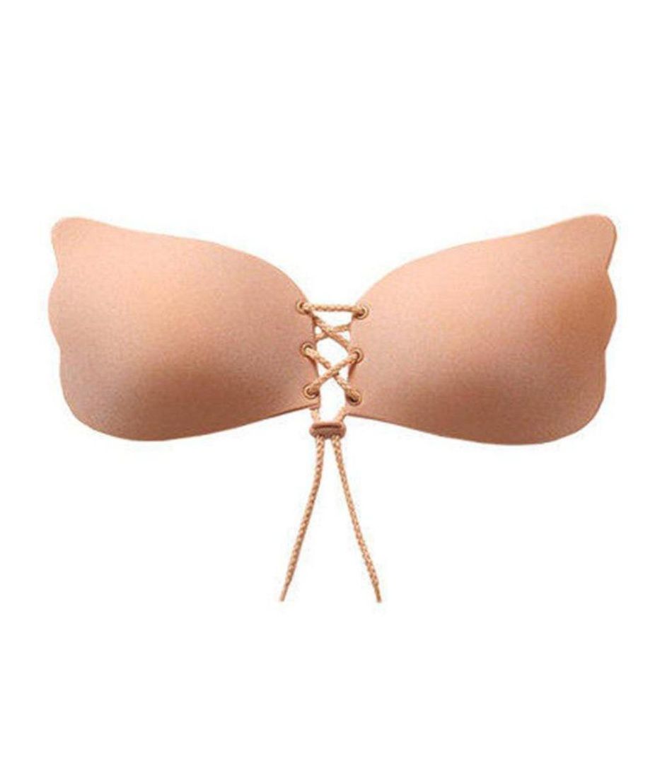 Beige D Cup Silicone Push Up Adhesive Invisible Backless and