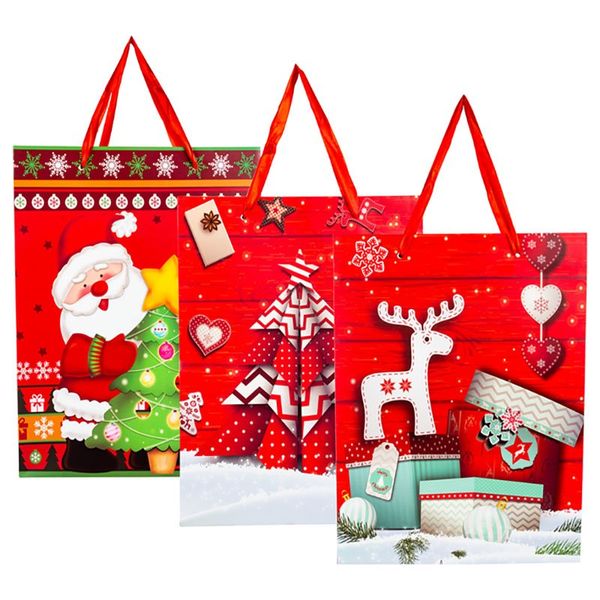 Set of 4 Xmas Gift Bag Large 26x32cm