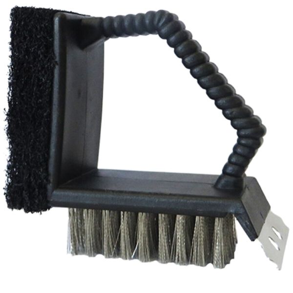 LK's - 3-In-1 Braai Brush / Potjie Brush - Plastic handle