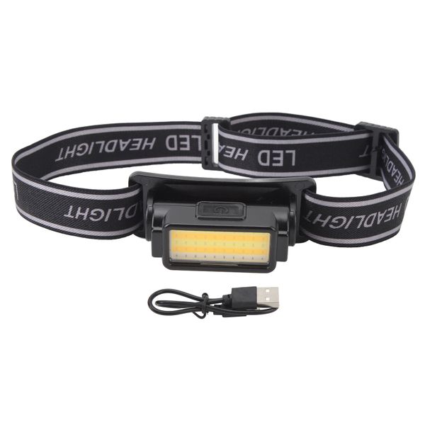 COB LED Headlamp Rechargeable Waterproof For Camping