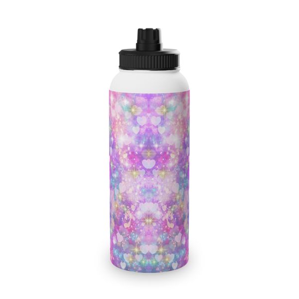 Pink &amp; Purple Glitter 850ml Aluminium Water Bottle