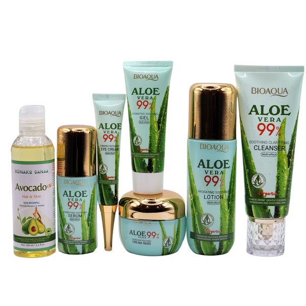BIOAQUA Aloe Vera 99% Facial Cleanser, Lotion, Eye Cream