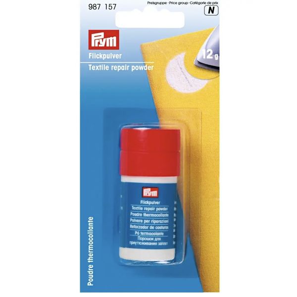 Prym Textile Repair Bonding Powder for sew free repairing and hemming