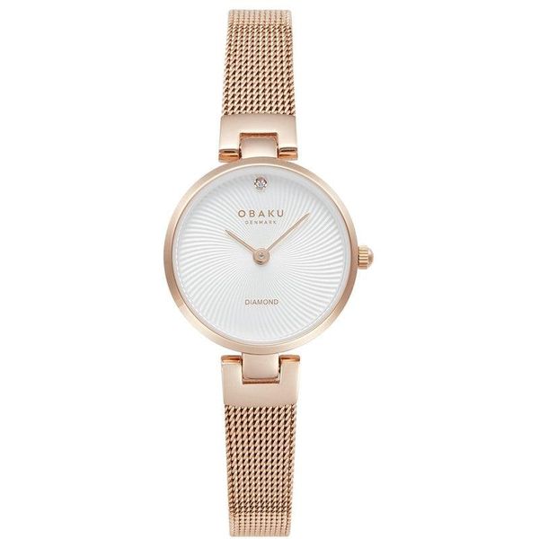 Obaku Diamant Petite Rose Gold 24mm Watch - V256SXVIMV