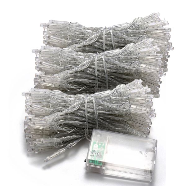 LED Christmas String Lights Battery Powered With Controller 10M - 4 Pack