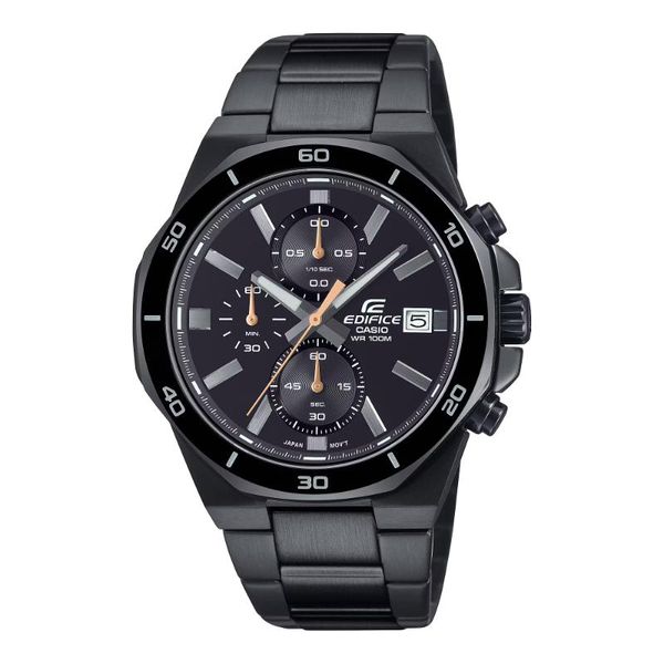 Casio - Edifice Mens Black Leisure Metal Strap Watch-EFV-640DC-1AVUDF