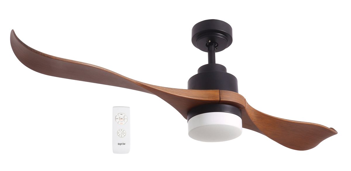 Ceiling Fan With 2 ABS Blades in Walnut Colour With Light