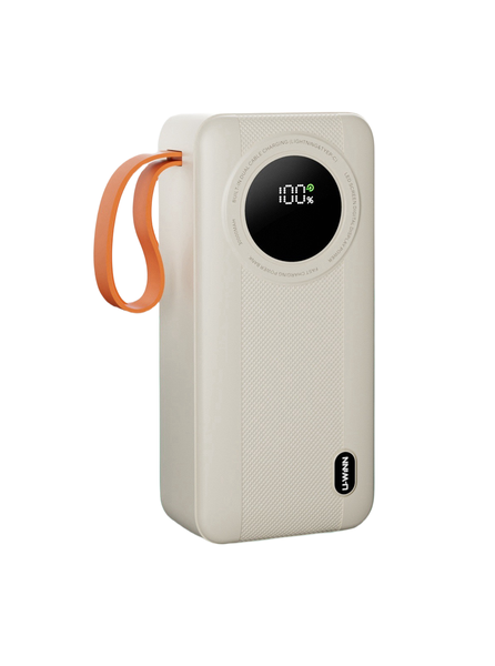 Portable power bank with built-in fast charging cable 30000mAh