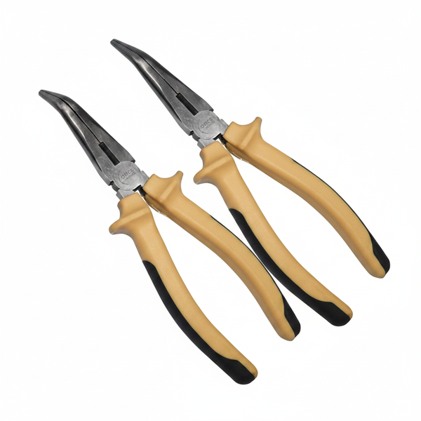 Force 8 Inch Bent Long Nose Plier for Precision Gripping and - 2 Pack