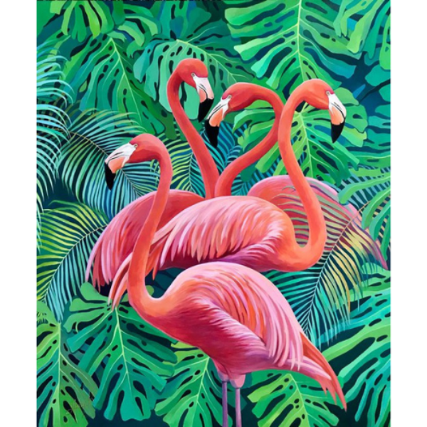 Diamond Painting - Tropical Flamingos - Round