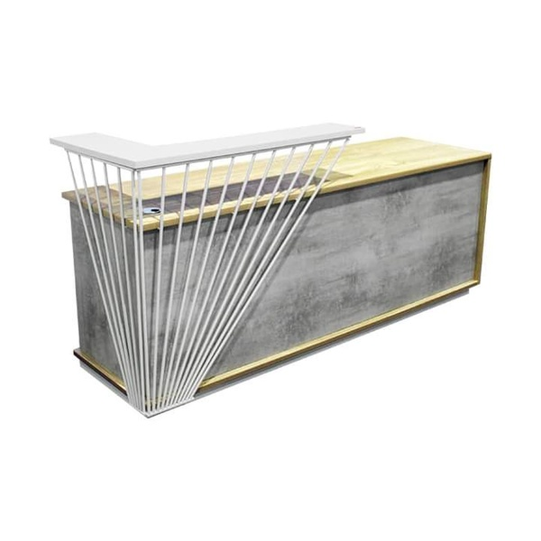 Reception counter-2-tier open storage-Grey &amp;Oak